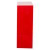 A red rectangular plastic back box shown from the side, displaying a smooth, solid surface with no visible fixtures.