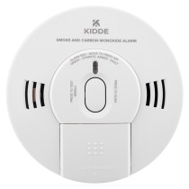 kidde combination carbon monoxide smoke alarm shown from the front with test button and ventilation slots visible