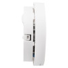 side view of kidde 10yr battery optical smoke alarm in white showing the profile and buttons