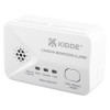 front view of carbon monoxide alarm angled showing buttons and speaker holes