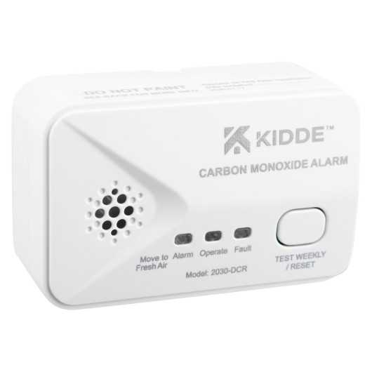 Ke2030Dcr Kidde 2030 Dcr Carbon Monoxide Alarm shown from an angled right view with button and indicator lights visible