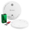Ke2030Dsr Kidde 2030 Dsr Optical Smoke Alarm showing alarm unit, mounting base, battery, screws, and wall plugs