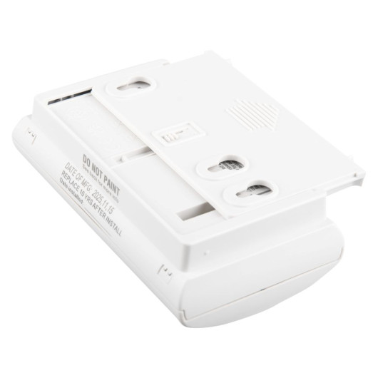 White Kek10Lldco Kidde K10Lldco Carbon Monoxide Digital Alarm Backplate showing mounting features and battery compartment