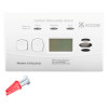 Image of Kek10Lldco Kidde K10Lldco Carbon Monoxide Digital Alarm front view with two screws and wall plugs on a white background