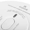 Closeup of the button on a Kidde combination smoke carbon monoxide alarm with text and vents visible