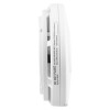 Side view of a white Kidde combination smoke carbon monoxide alarm showing vented side panel and label
