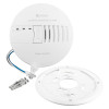 kidde mains powered carbon monoxide alarm battery backup with mounting plate screws and wiring shown on a white background
