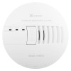 Front view of Kidde mains powered carbon monoxide alarm battery backup showing button and vents