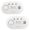 kidde k5co carbon monoxide alarm new logo twin pack showing two white oval alarms with buttons and labels