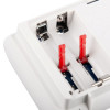 Battery compartment of Kek7Co Kidde 7Co Carbon Monoxide Alarm showing battery slots and metal contacts