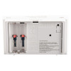 Back view of Kek7Dco Kidde 7Dco Digital Carbon Monoxide Alarm showing battery compartment and caution labels