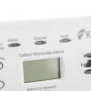 Closeup of indicators on the Kidde co digital alarm showing Alarm, Operate and Fault labels above a digital display