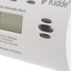 Closeup of the sounder vents on a Kidde co digital alarm showing part of the display and casing