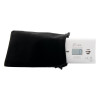 kidde k7dco digital travel carbon monoxide alarm partially inside a black pouch showing the front display
