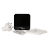 kidde mains carbon dioxide air quality monitor contents showing device plug mounting plate and small plastic bag with screws