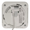 Back view of mains powered carbon dioxide monitor showing power cable connection and labels