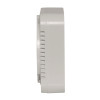Side view of a mains powered carbon dioxide monitor showing the vents and slim profile