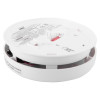 kidde firex mains powered optical smoke alarm self charging lithium battery backup shown from a back angled view