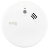 Front view of Kidde Firex mains powered optical smoke alarm with self charging lithium battery backup in white