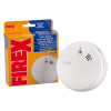 kidde firex mains powered optical smoke alarm with self charging lithium battery backup shown with its box
