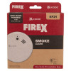 The front of a Kidde Firex KF21 smoke alarm retail box showing product branding, mains‑powered specification and an image of the alarm.