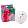 kidde firex mains powered heat alarm alkaline battery backup with packaging box visible alongside the device