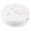 angled view of kidde firex mains powered heat alarm with self charging lithium battery backup in white