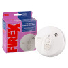 kidde firex mains powered heat alarm with self charging lithium battery backup next to its box