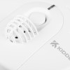 Closeup of Kekf31 Kidde Firex Kf31 mains heat alarm with white plastic casing and ventilation grille