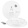 Kekf31 Kidde Firex Kf31 mains heat alarm with alkaline backup showing front and back with mounting screws