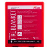 kidde 1m fire blanket in red container showing front with usage instructions and warnings in white text