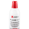 Top view of kidde flame out fire fighting spray with red cap and white body showing label text