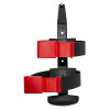kidde 2kg powder extinguisher bracket shown from the front with two red clips and black mounting frame