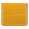 Back view of an adhesive sticker pad showing the plain backing paper in brown and yellow tones