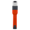 lifehammer car torch showing the front view with an orange handle and clear light cover