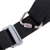 Close-up of connectors on the modum and saffold harness showing metal loop and clasp on black strap