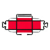 mip emergency evacuation sheet in red fabric folded flat showing the front side
