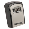 master lock 5401 key safe shown at an angled view with a four-digit combination lock and black and silver colour scheme