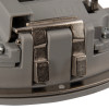 Close-up of the latch on the master lock 5403 key safe showing metal and grey plastic parts