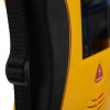 Closeup of the strap on the defibtech lifeline view semi automatic defibillator showing texture and buckle details