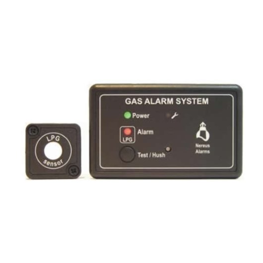 Front view of nereus wg100 lpg sensor boat gas alarm showing control panel and sensor unit