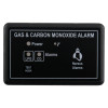 Front view of nereus boat alarm showing panel with gas and carbon monoxide alarm indicators for LPG and CO sensors