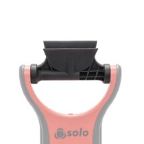 Close-up of the top part of a solo 365 asd adaptor in faded colours showing a black attachment and red frame