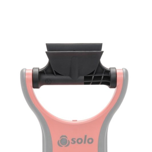 Close-up of the top part of a solo 365 asd adaptor in faded colours showing a black attachment and red frame