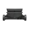 solo 365 asd adaptor shown from the front angle in black plastic with curved edges and central hollow section