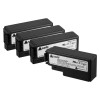 four solo 365 spare battery pack batteries arranged side by side in a group