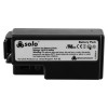 front view of a solo 365 spare battery pack single showing the label with safety warnings and product details