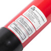 Close-up of identification label on red solo 4 5m telescopic pole showing product code and batch number