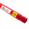 Close-up of the warning label on the red solo 4 5m telescopic pole