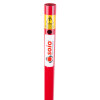 Top view of the solo 101 extension access pole showing the red tube with warning label and brand sticker